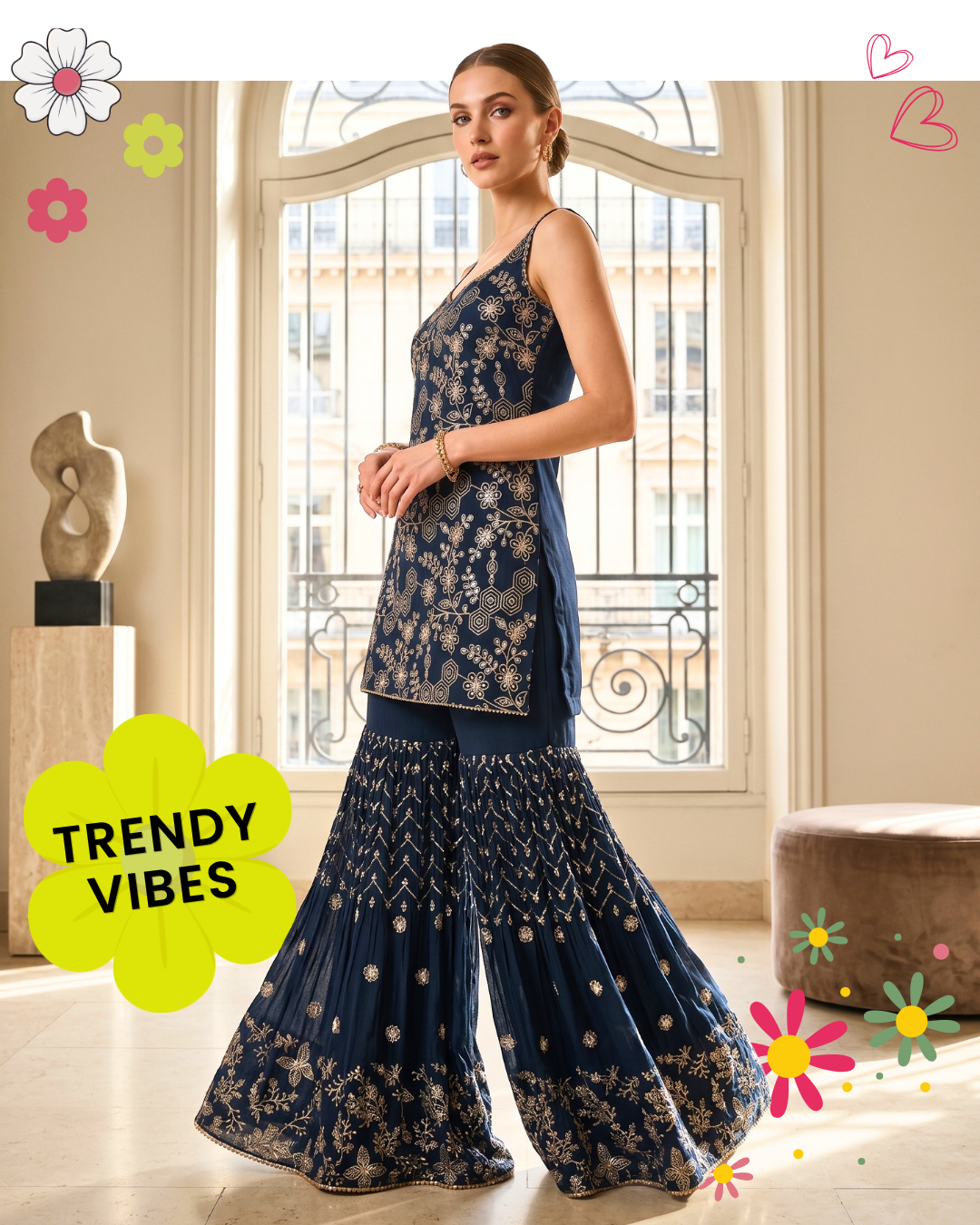 Midnight Noor Sharara Set