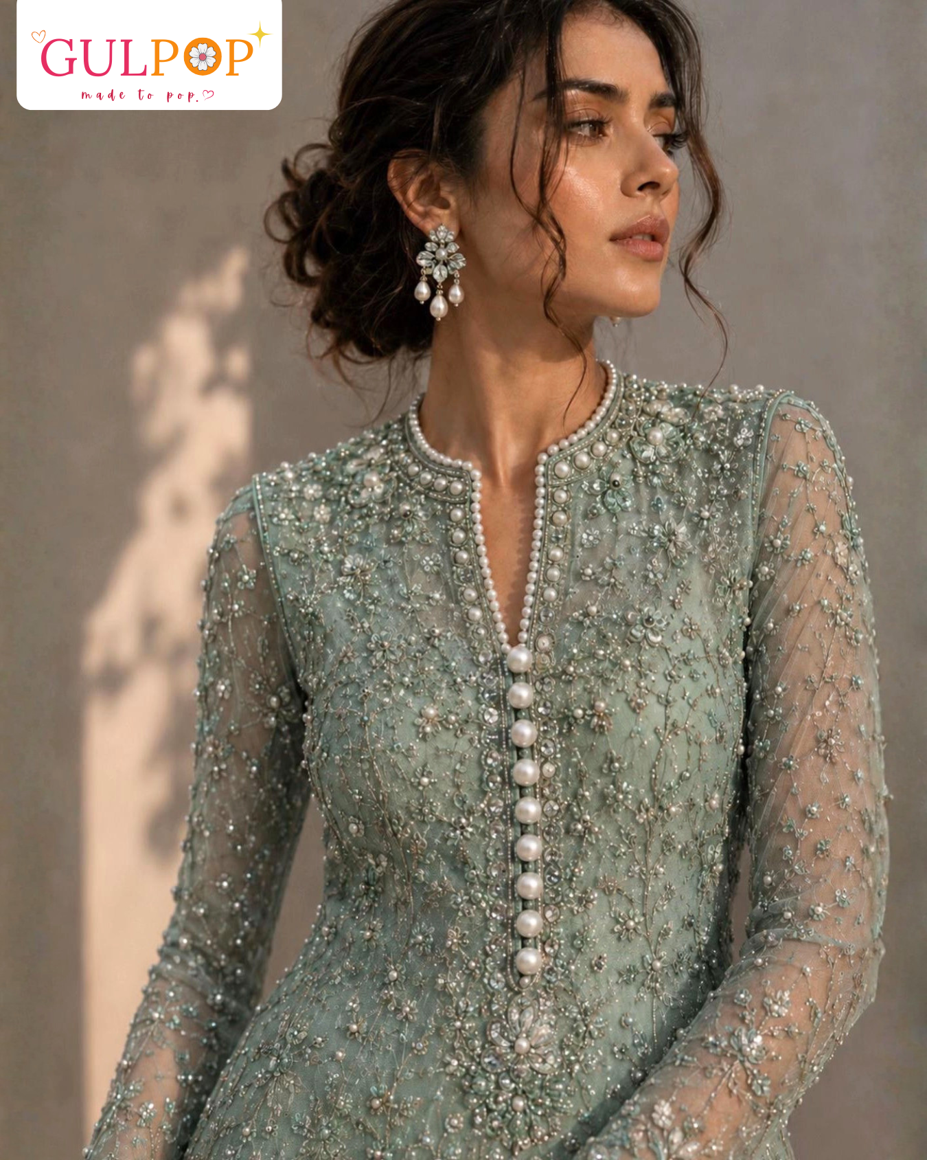Celeste Pearl Luxury Formal Dress | Premium Embellished Girls Festive Suit