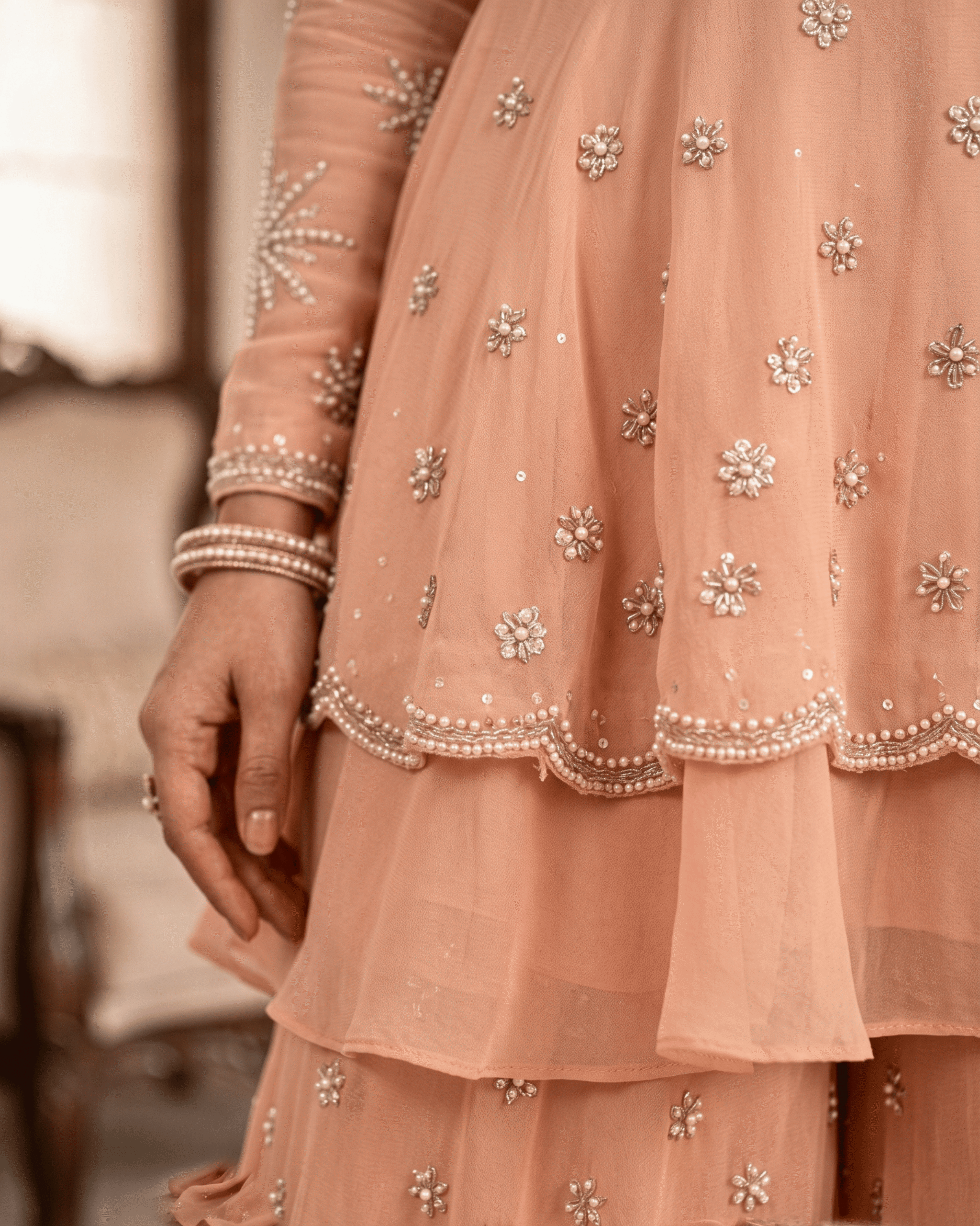Blush Radiance Embroidered Sharara Set - Image 5