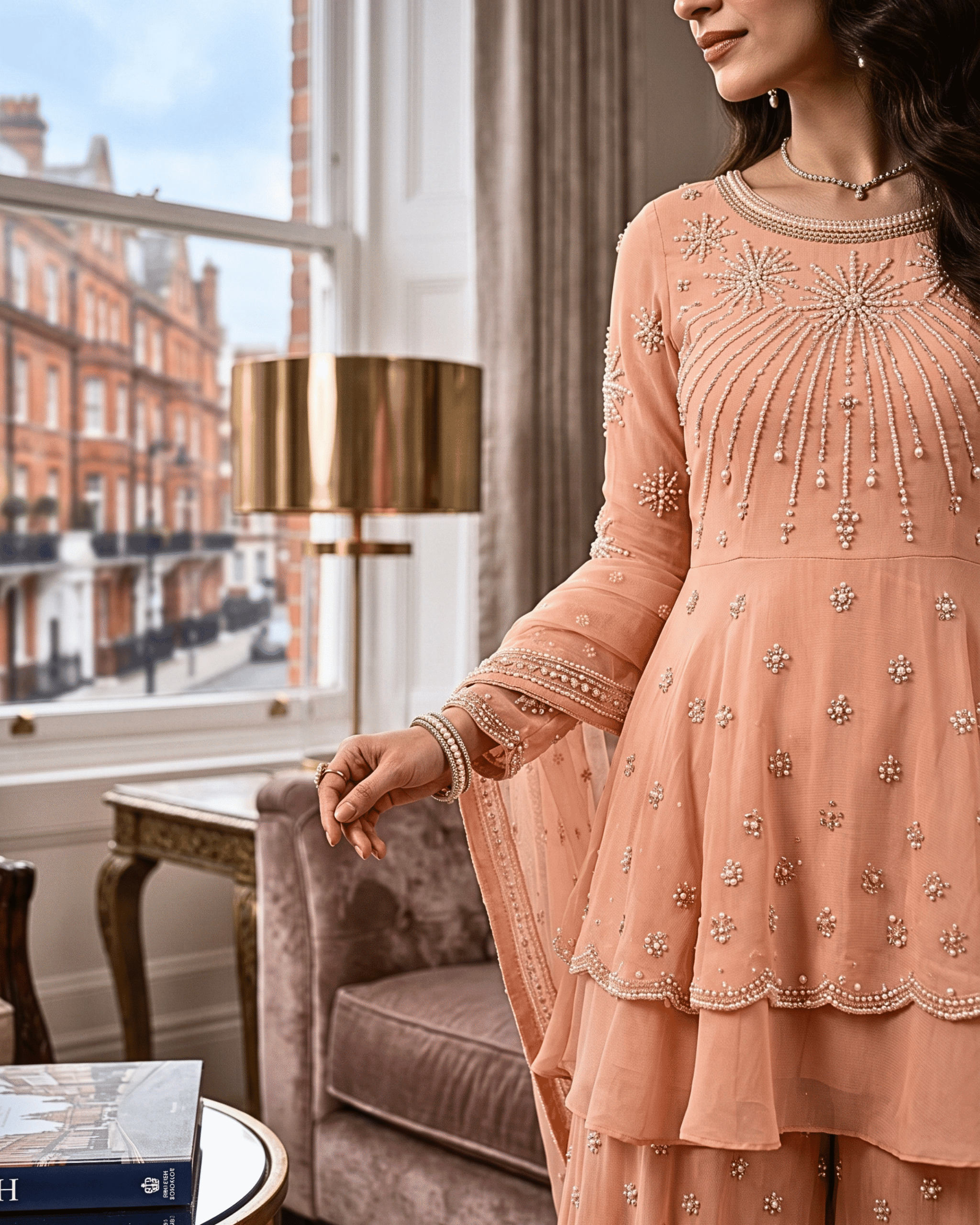 Blush Radiance Embroidered Sharara Set - Image 3