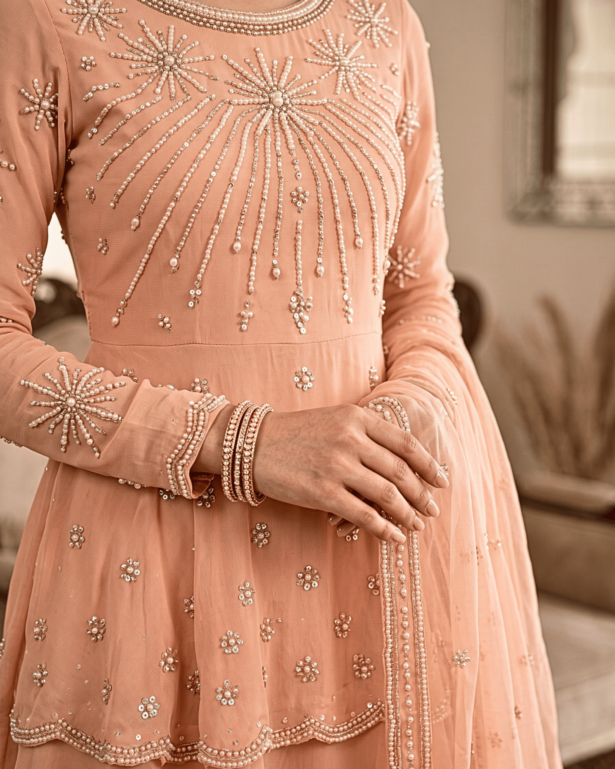 Blush Radiance Embroidered Sharara Set - Image 2