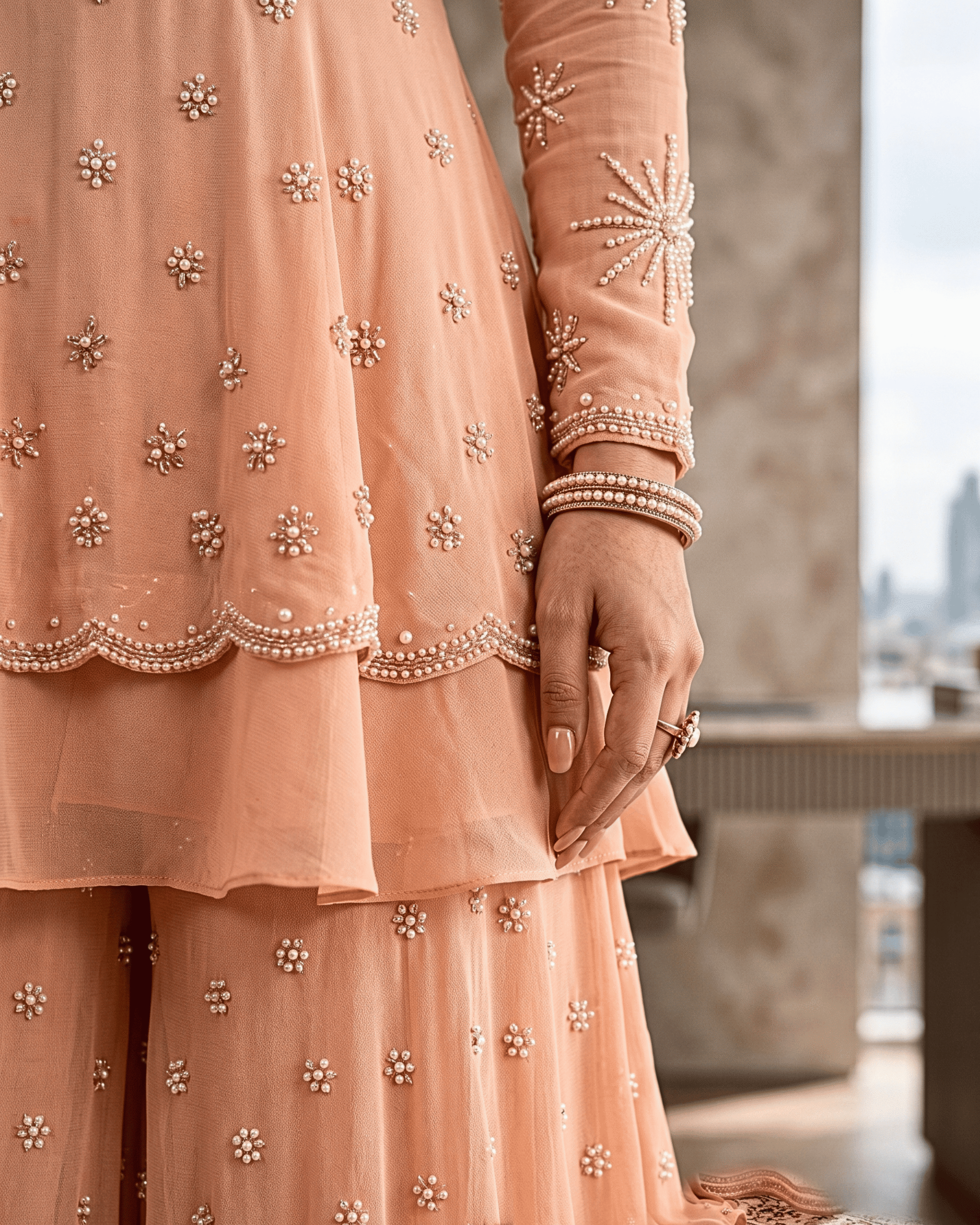 Blush Radiance Embroidered Sharara Set - Image 7