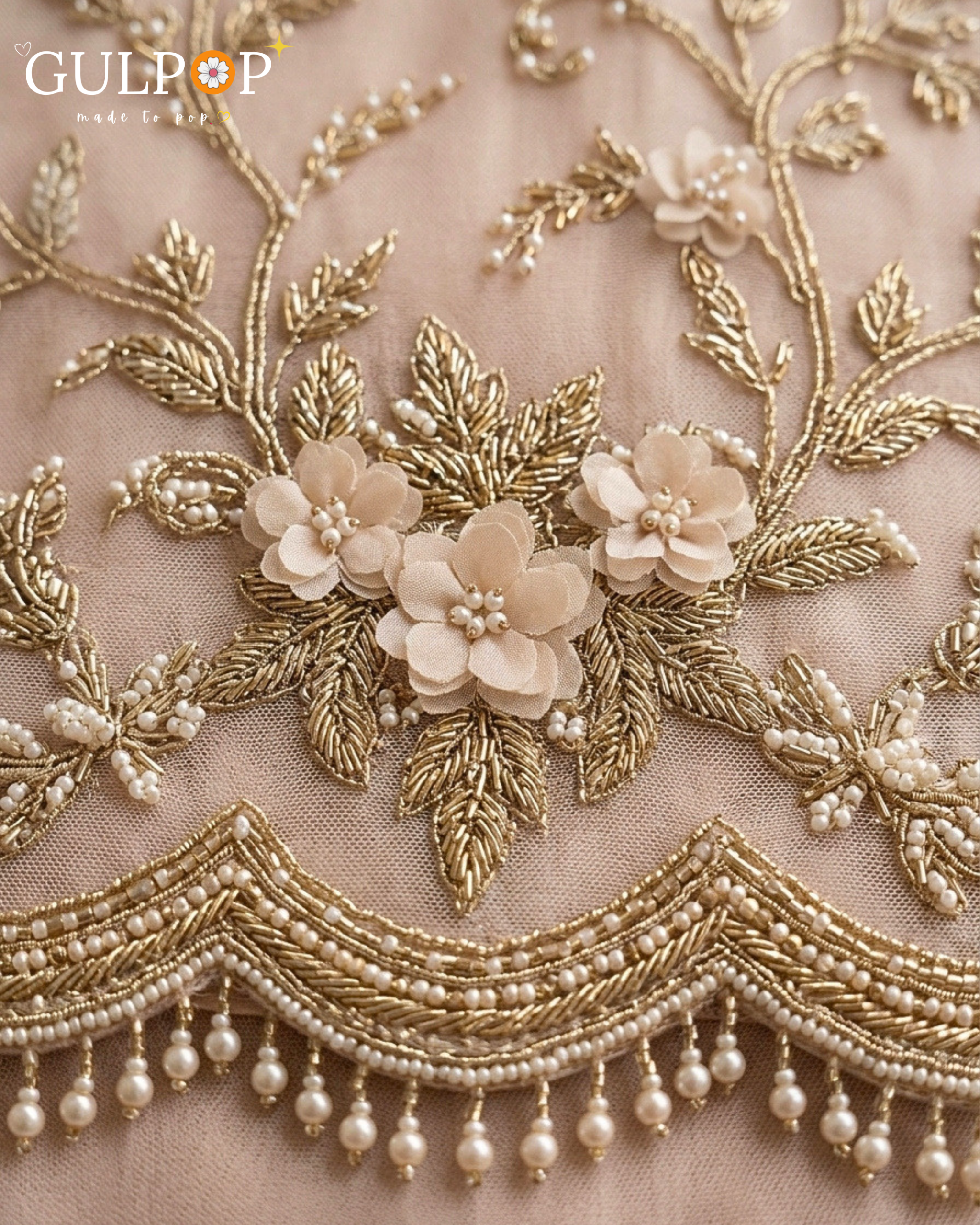 Blush Blossom Embroidered Gharara Set - Image 7