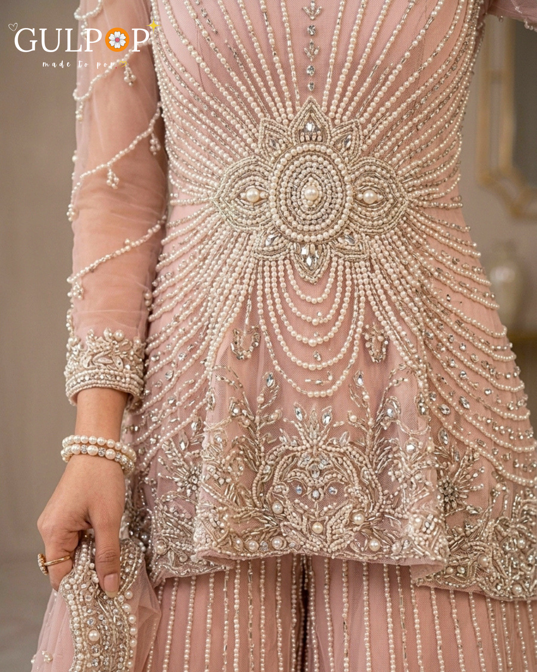 Rosé Celeste Embroidered Sharara Set - Image 2