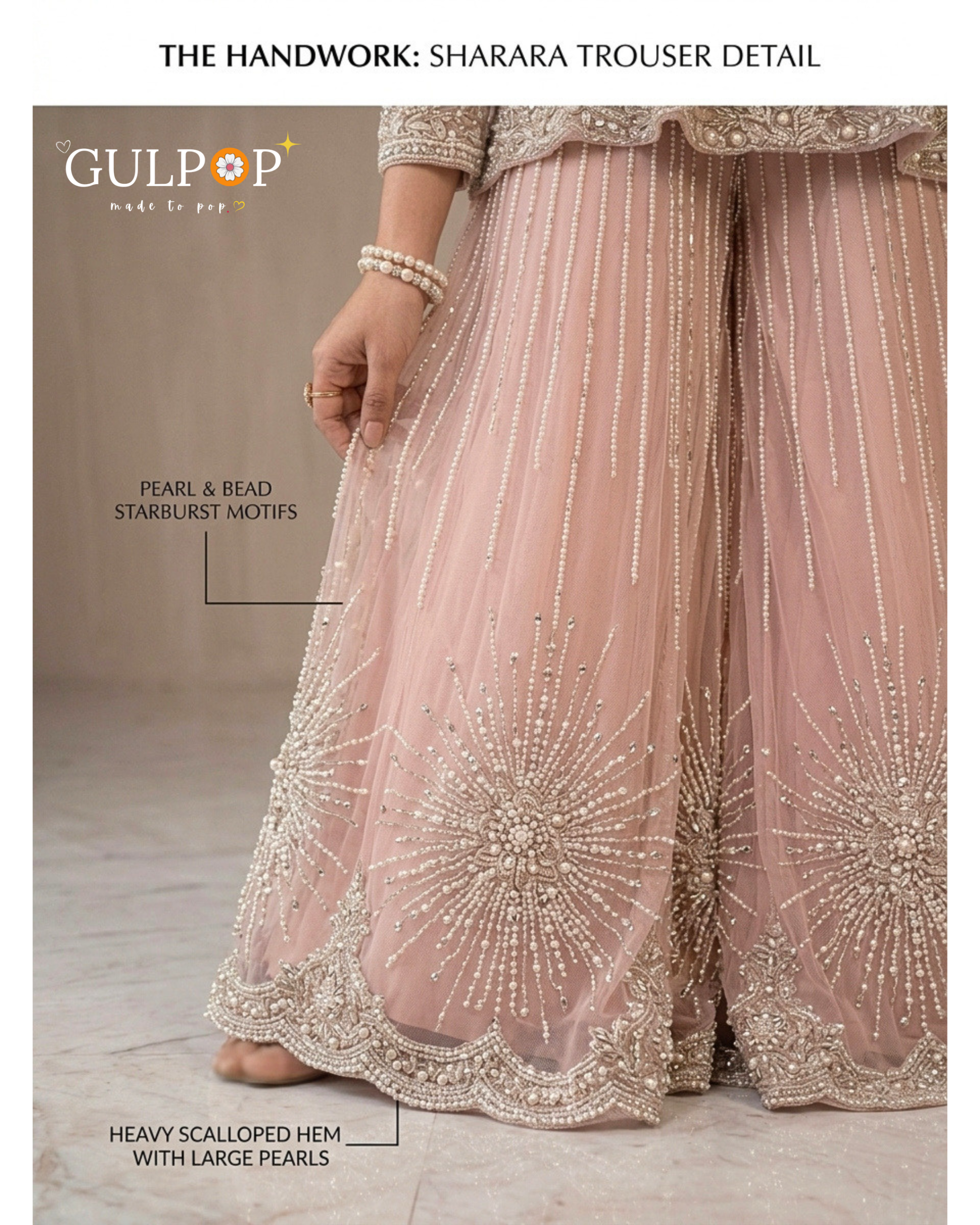 Rosé Celeste Embroidered Sharara Set - Image 3