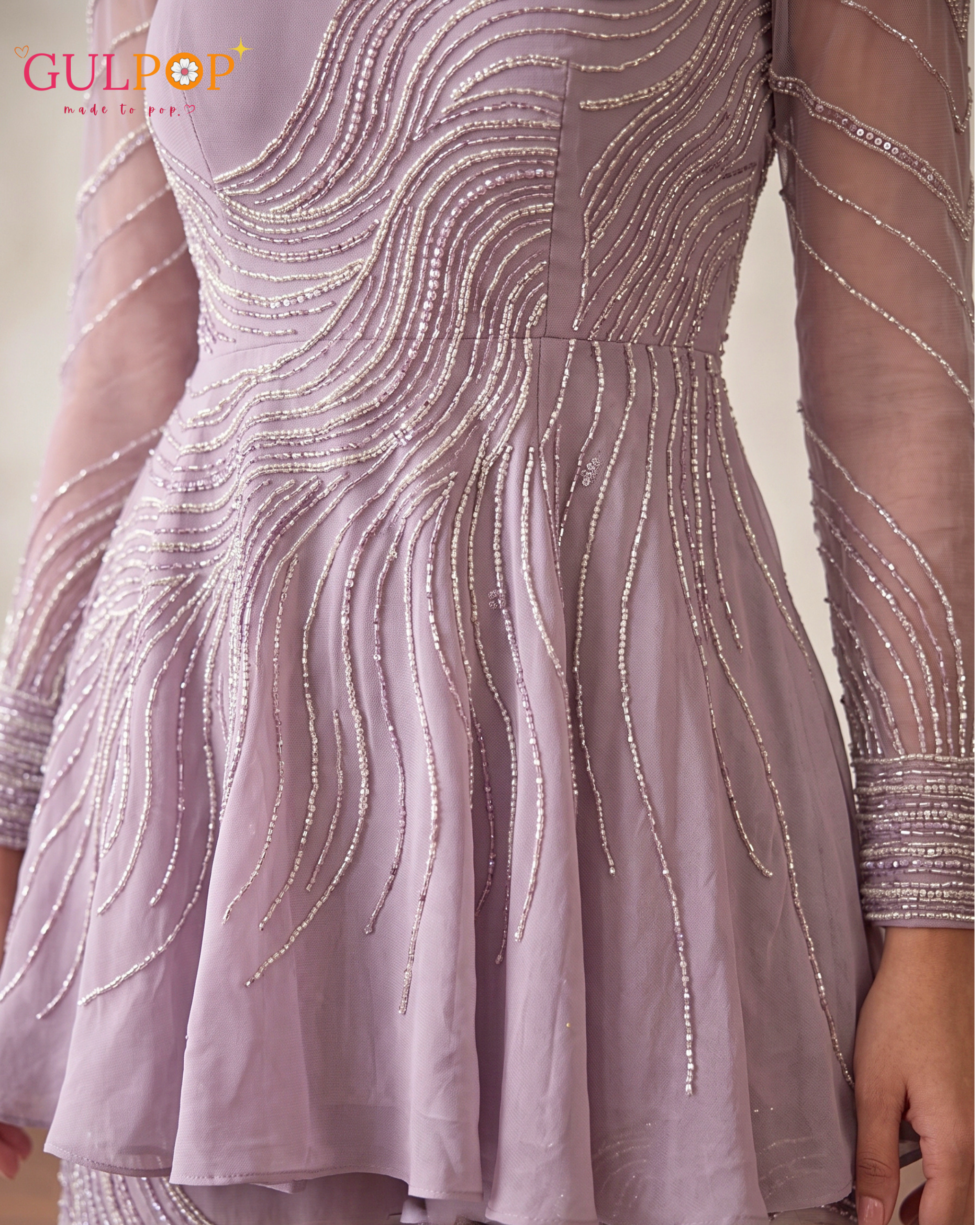 Lavender Mist Embroidered Sharara Set - Image 5