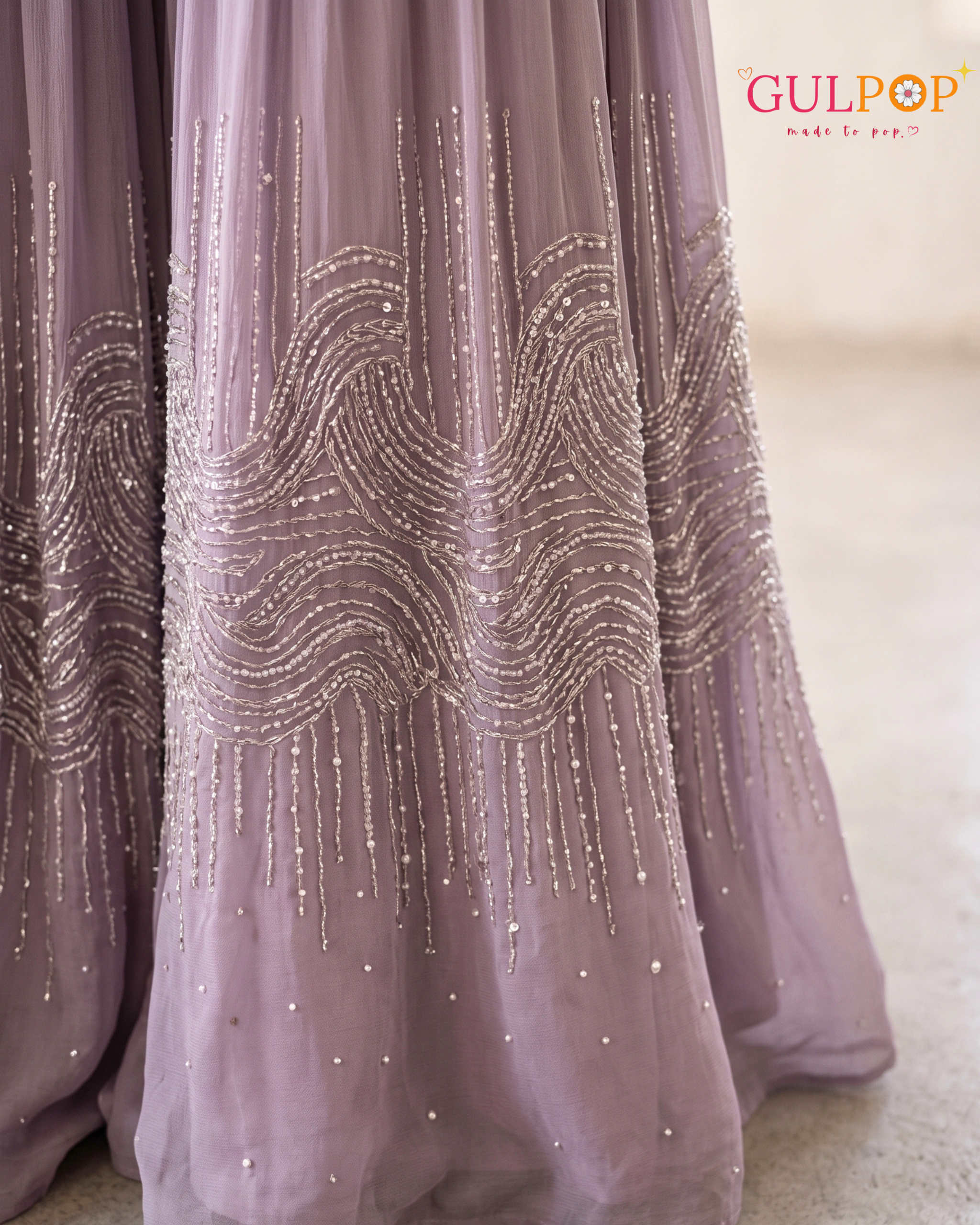 Lavender Waves Embroidered Sharara Set - Image 2